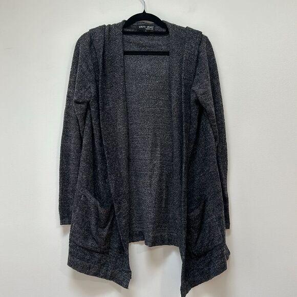 Barefoot Dreams Charcoal Gray Hooded Women's Cardigan Medium - Picture 5 of 8